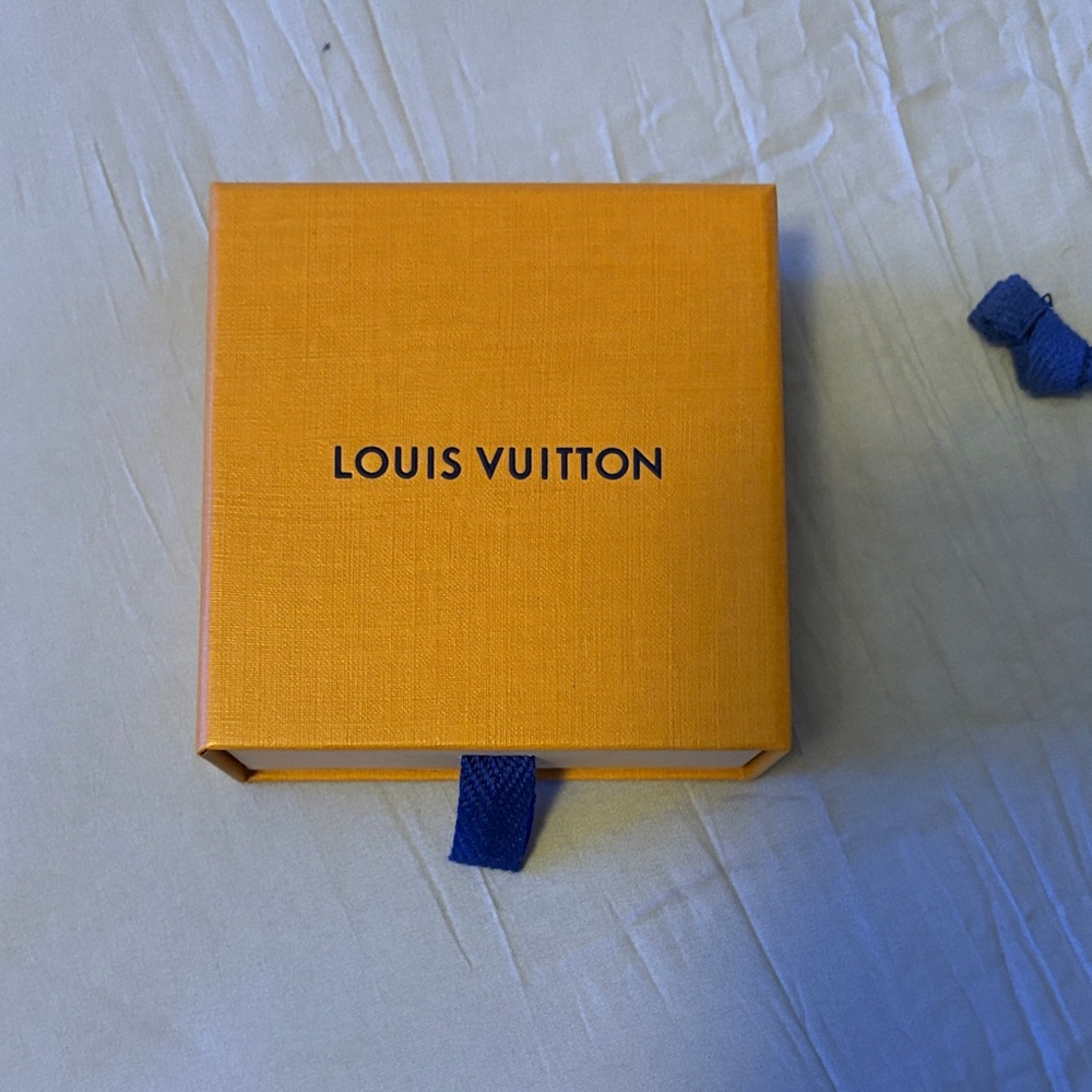 Mini Louis Vuitton Bright Orange Box with Blue Pull for small items